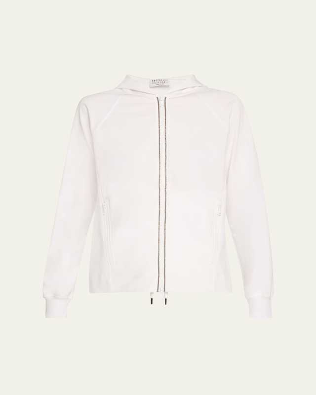 Monili Techno Jersey Zip-Front Hoodi